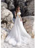Off Shoulder Ivory Organza Slit Modern Wedding Dress Off Shoulder Ivory Organza Slit Modern Wedding Dress
